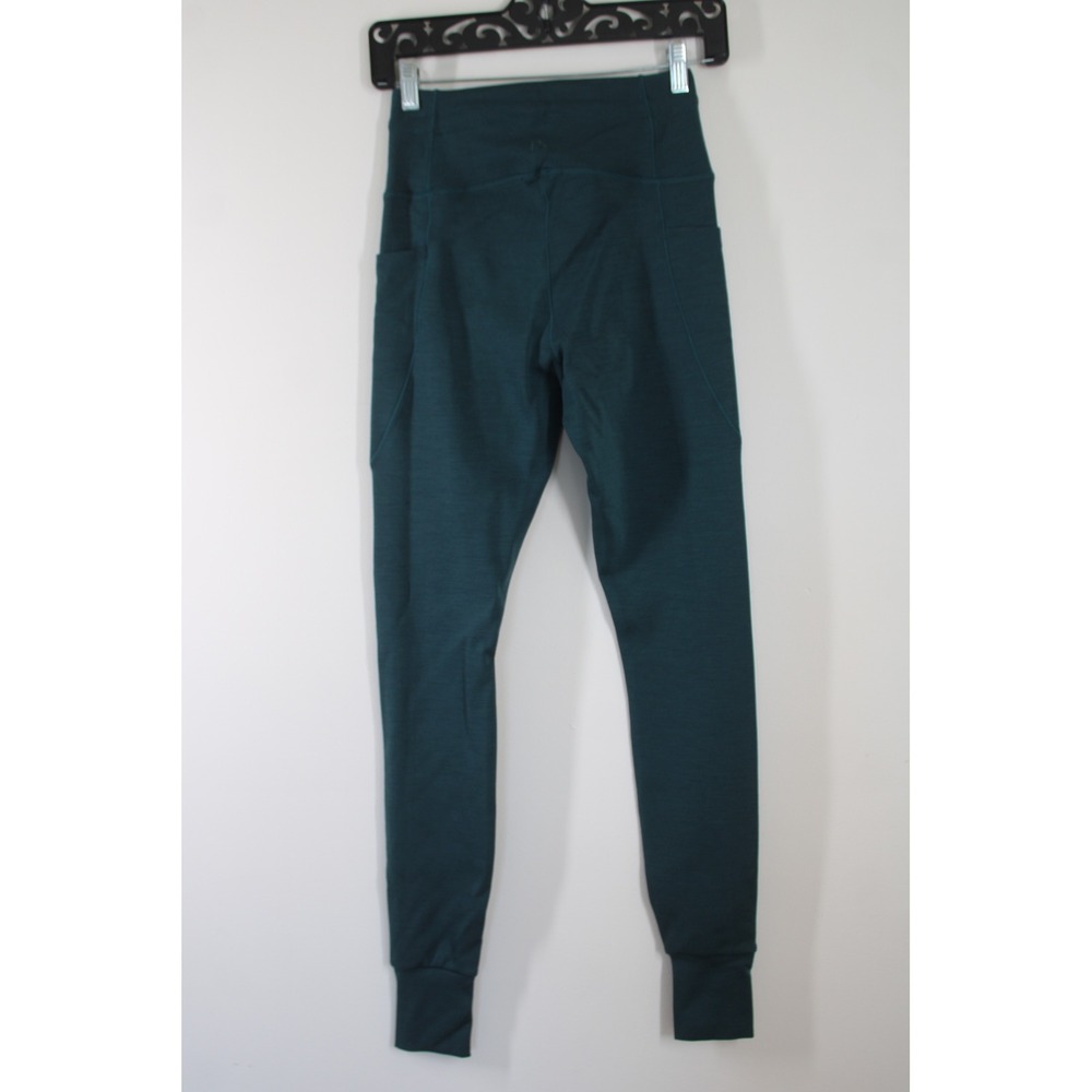 NWT Branwyn S Teal Merino Wool Athleisure Leggings High Waisted Pockets Joggers - Picture 4 of 8
